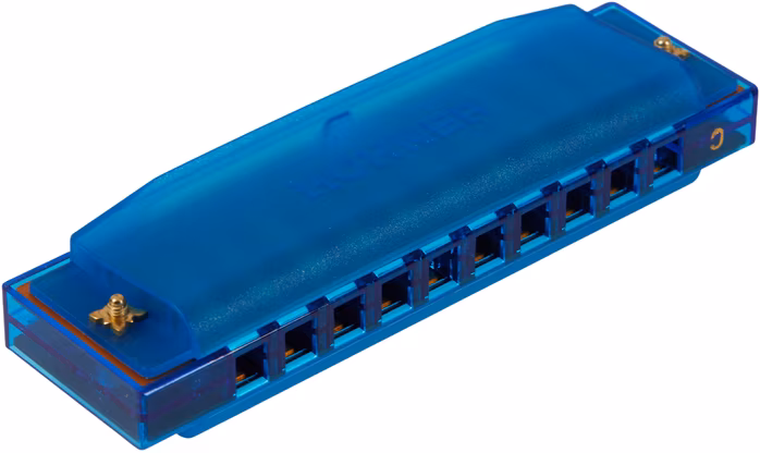 Hohner Translucent Harp C, blue, hardcase - Fúkacia harmonika