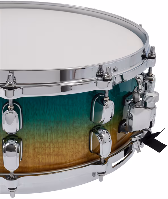 Tama Starclassic Maple Exotic Snare Drum 14" x 5,5" - Marine Shoreline Movingui Fade/Chrome HW - Snare bubienok
