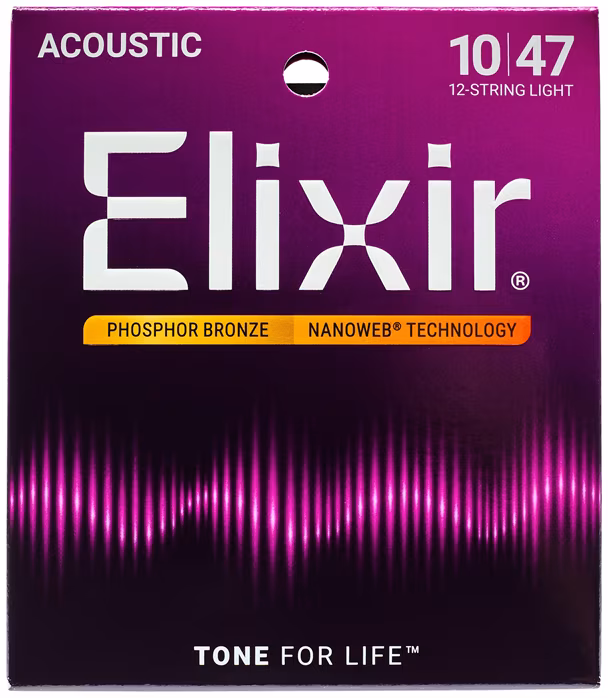 Elixir Nanoweb Phosphor Bronze 12-String - Struny na dvanásťstrunovú gitaru