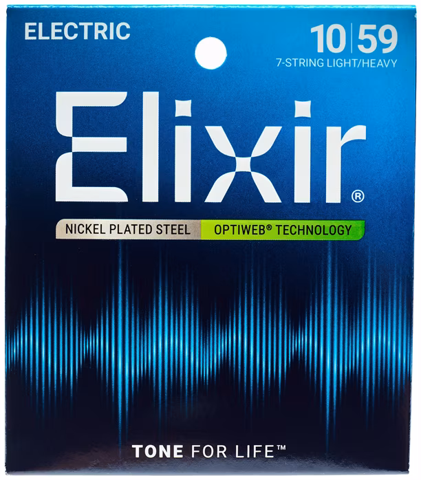 Elixir Optiweb 7-String Light/Heavy - Struny na sedemstrunovú elektrickú gitaru