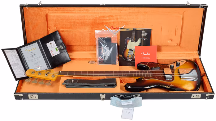 Fender Custom Shop 61 Jazz Bass Heavy Relic 3-Color Sunburst - Elektrická basgitara
