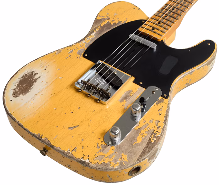 Fender Custom Shop 52 Telecaster Super Heavy Relic Aged Nocaster Blonde - Elektrická gitara