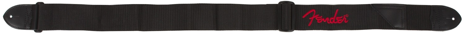 Fender 2″ Black Poly Strap with Red Logo