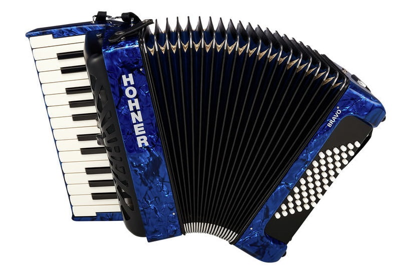 Hohner Bravo II 48 Blue Silent Key