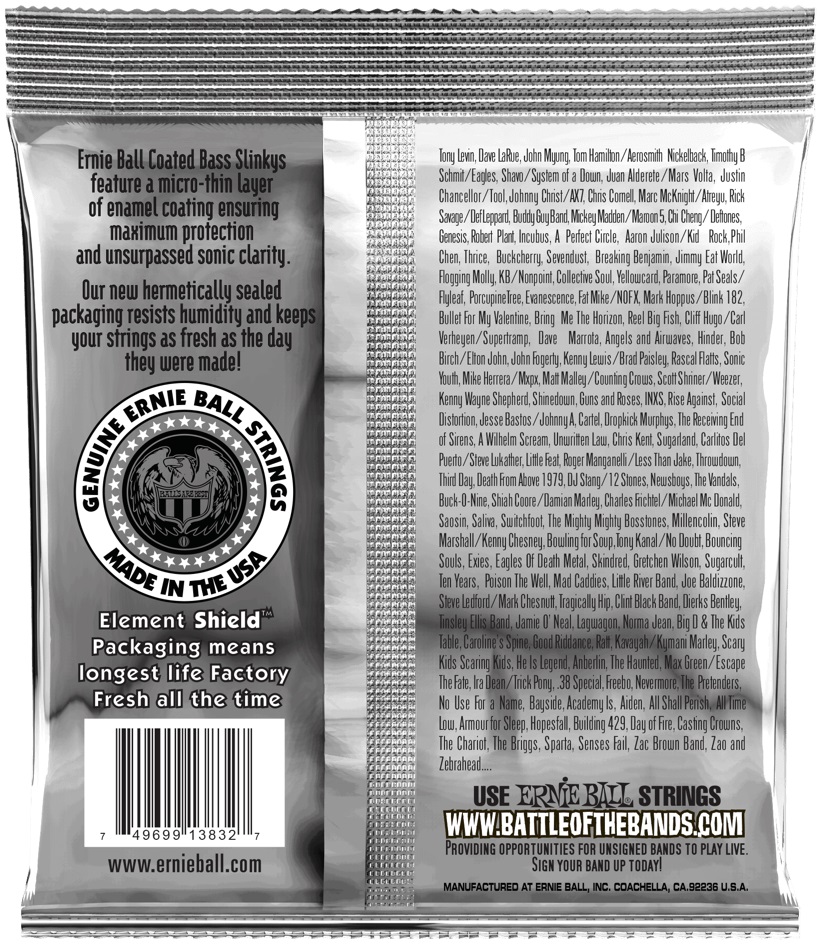 Ernie Ball 3832 Regular Slinky Coated Electric Bass 50-105