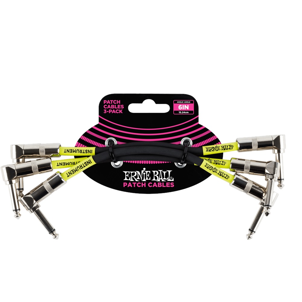 E-shop Ernie Ball 6" Patch Cable Black - 3 Pack