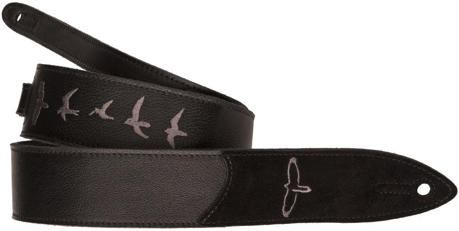 PRS Premium Leather Strap Black Birds