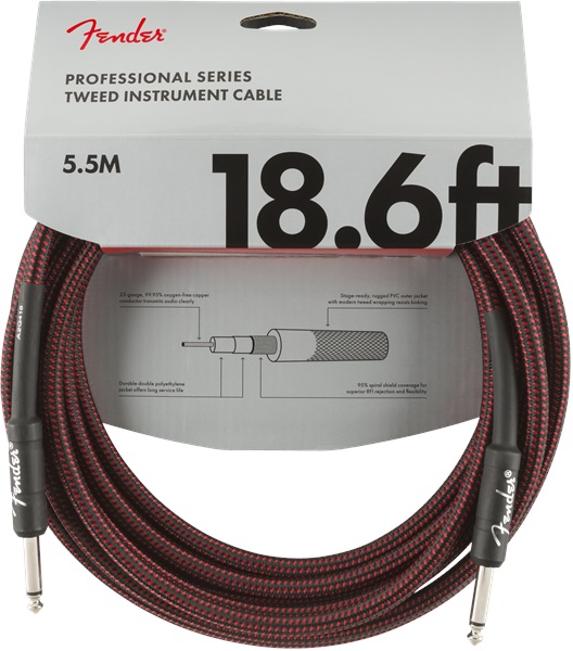 Fender Professional Series 18.6' Instrument Cable Red Tweed