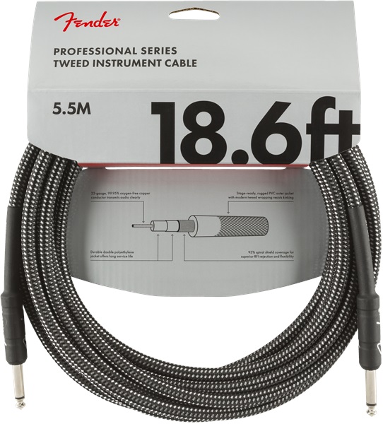 E-shop Fender Professional Series 18.6' Instrument Cable Gray Tweed