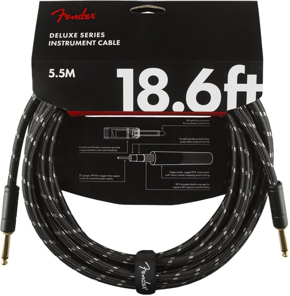 E-shop Fender Deluxe Series 18.6' Instrument Cable Black Tweed