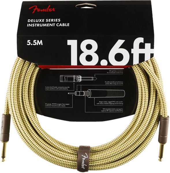 E-shop Fender Deluxe Series 18.6' Instrument Cable Tweed