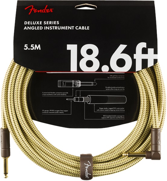 E-shop Fender Deluxe Series 18.6' Instrument Cable Tweed Angled