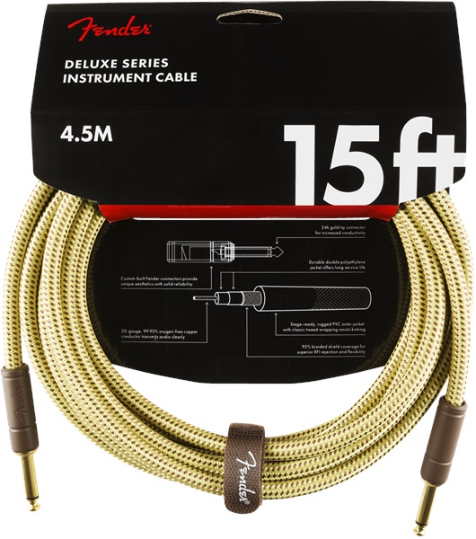 E-shop Fender Deluxe Series 15' Instrument Cable Tweed