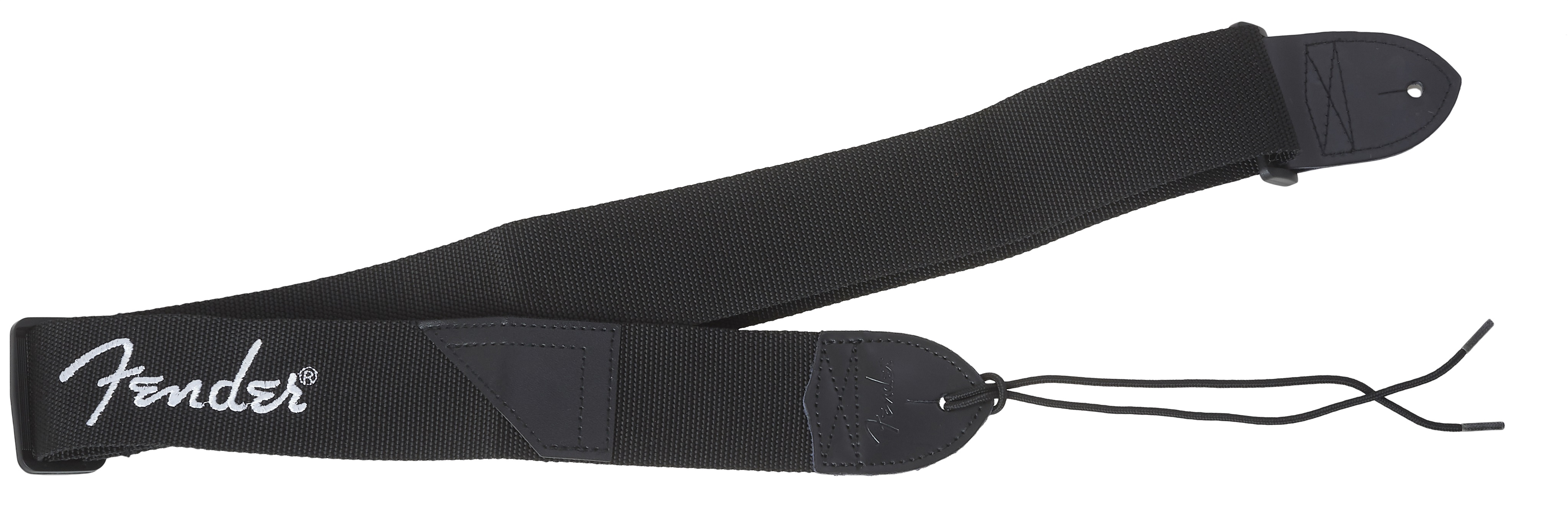 Fender 2″ Black Poly Strap with White Logo