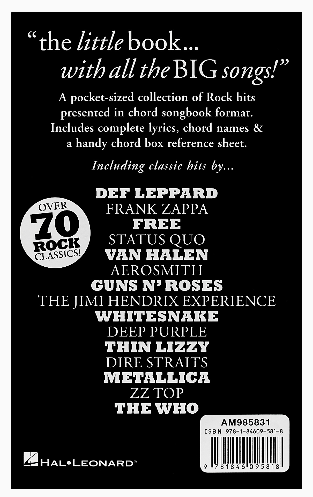 MS The Little Black Book Of Rock Hits