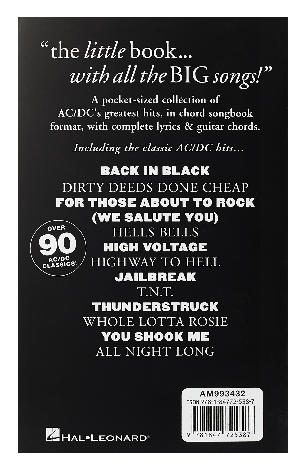 MS The Little Black Songbook: AC/DC