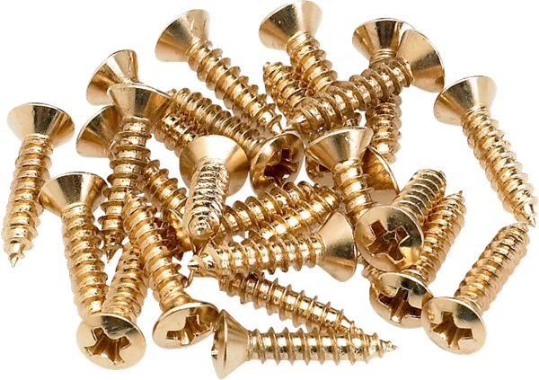 E-shop Fender Pickguard/Control Plate Mounting Screws, Gold