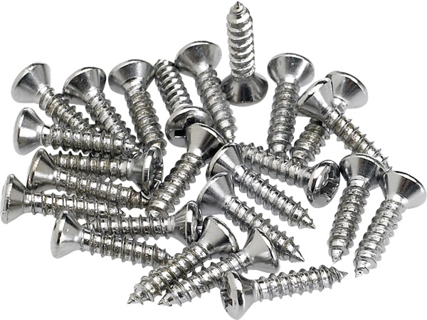 E-shop Fender Pickguard/Control Plate Mounting Screws, Chrome