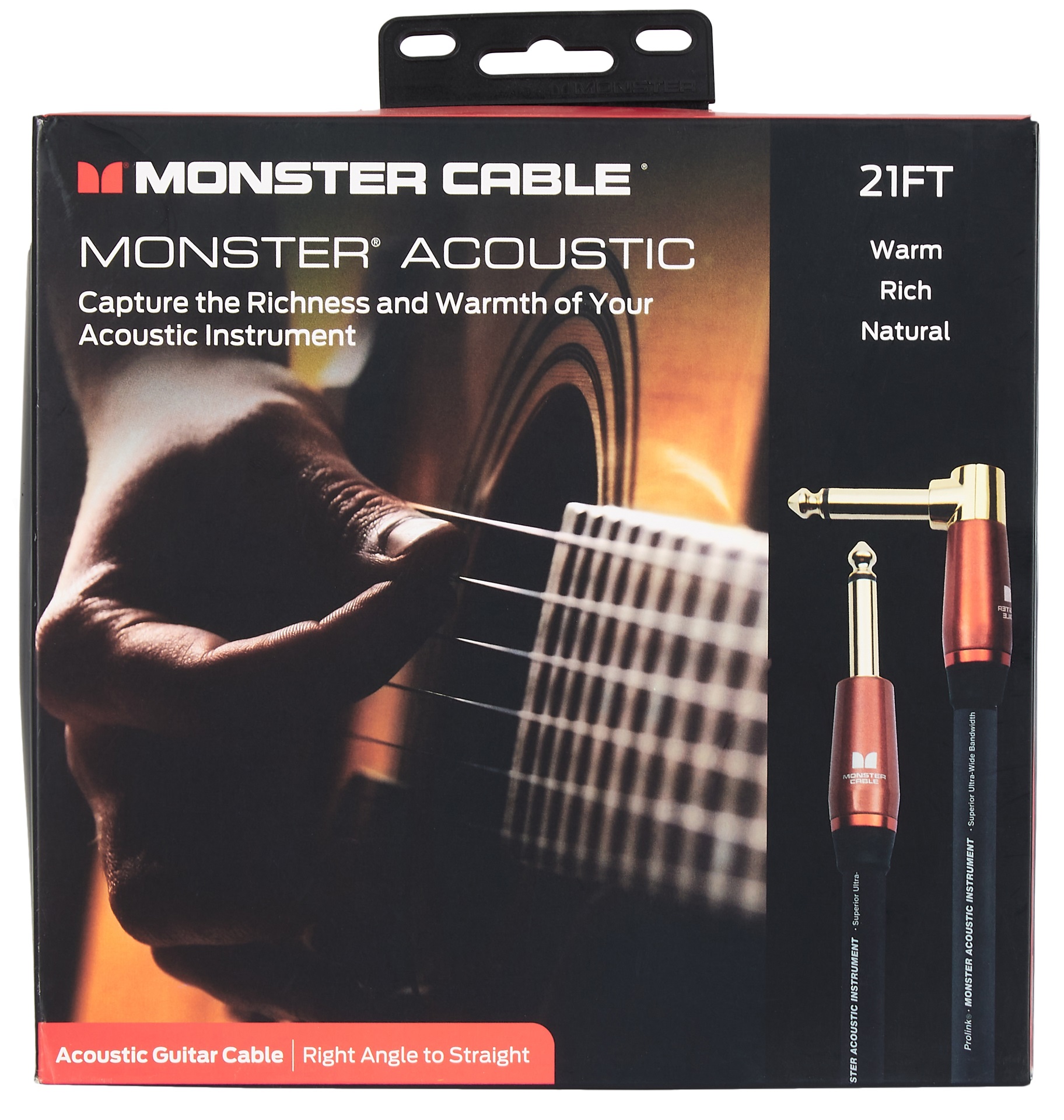 Monster Acoustic 21′ Instrument Cable Angled