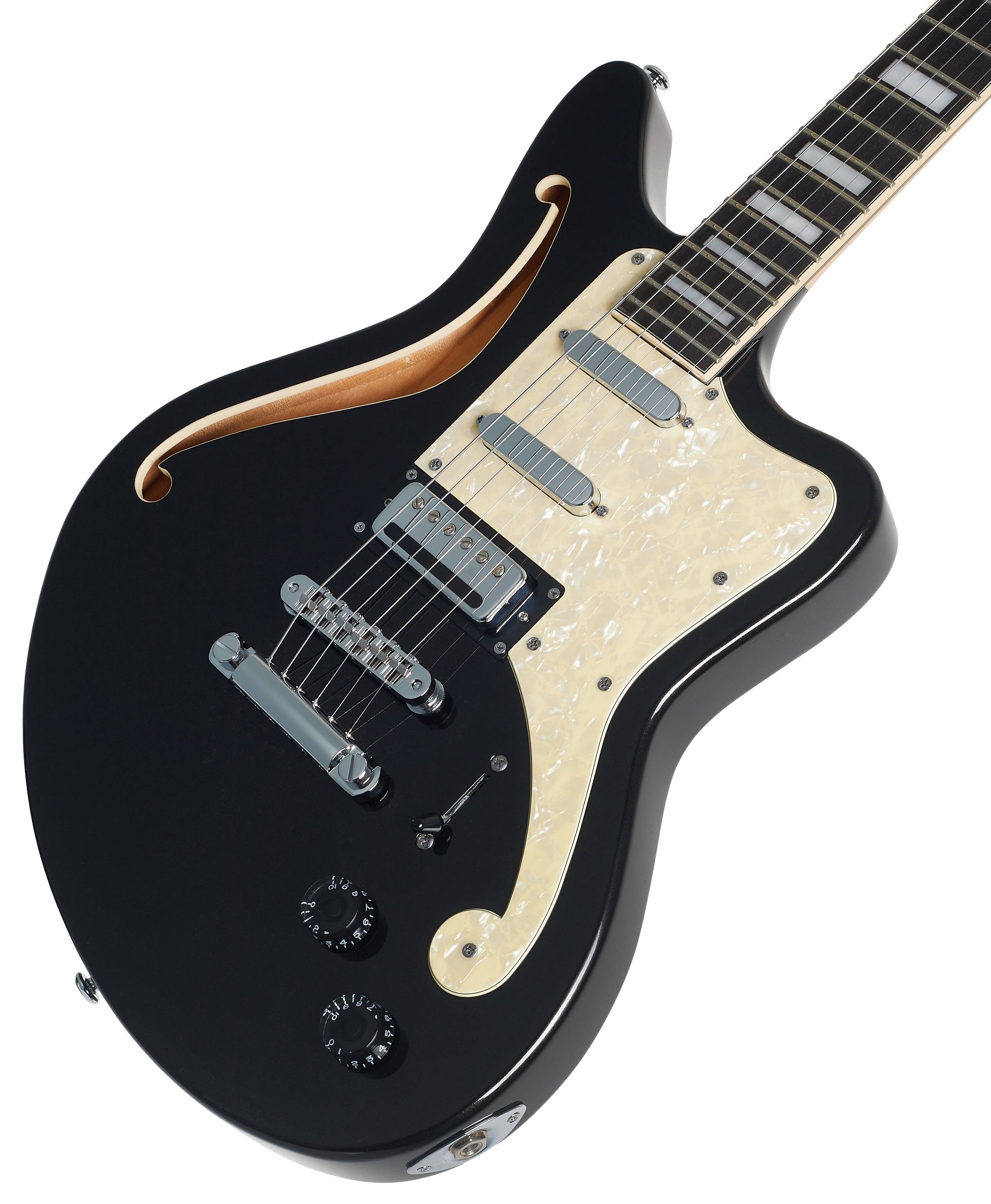 D'Angelico Offset Semi-Hollow Black Flake