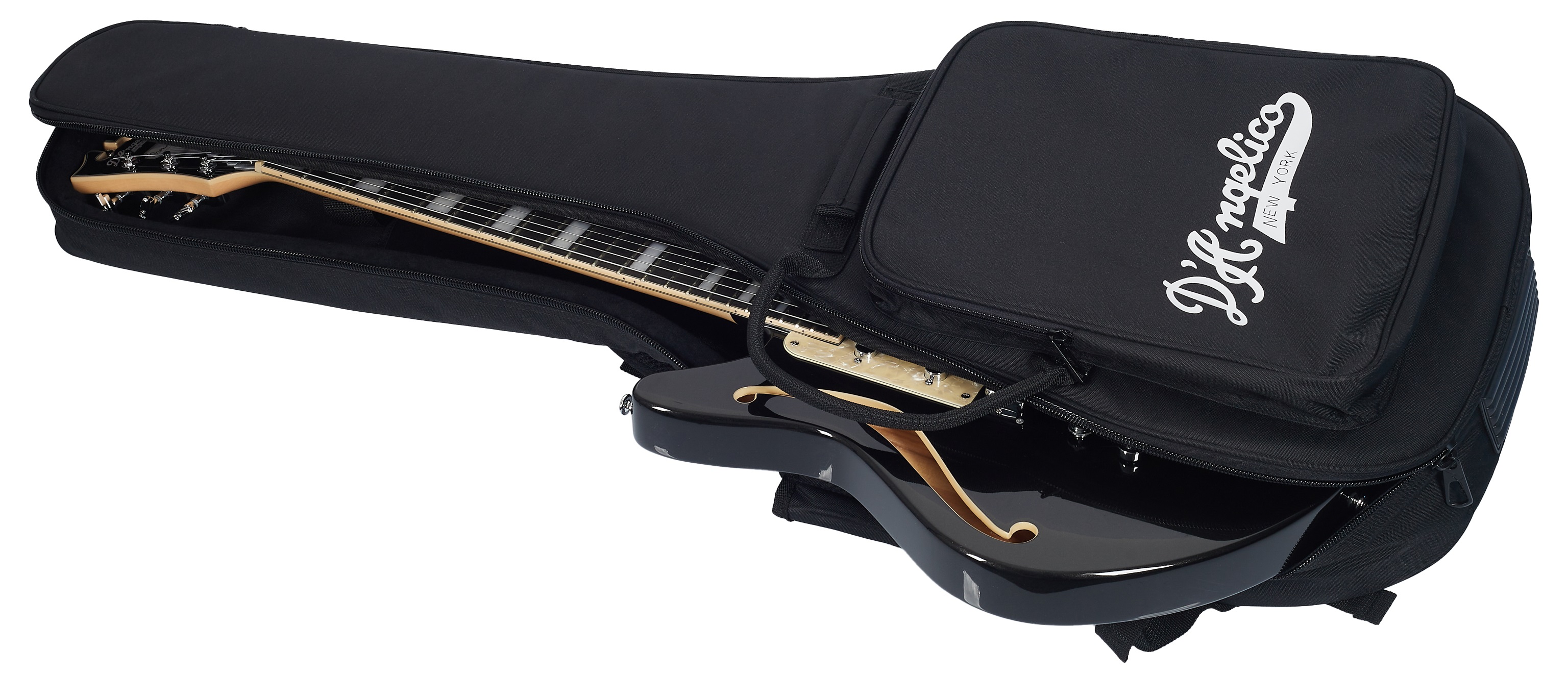D'Angelico Offset Semi-Hollow Black Flake
