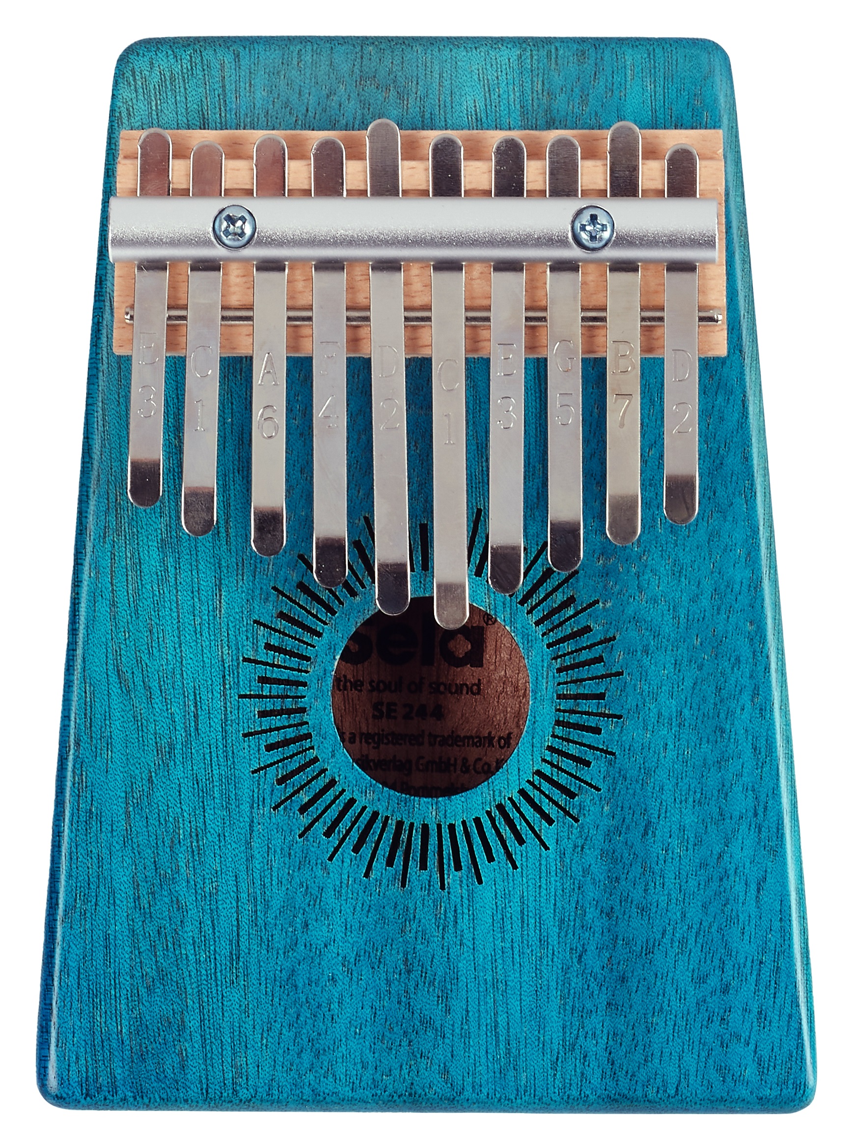 Sela Kalimba Mahogany 10 Blue