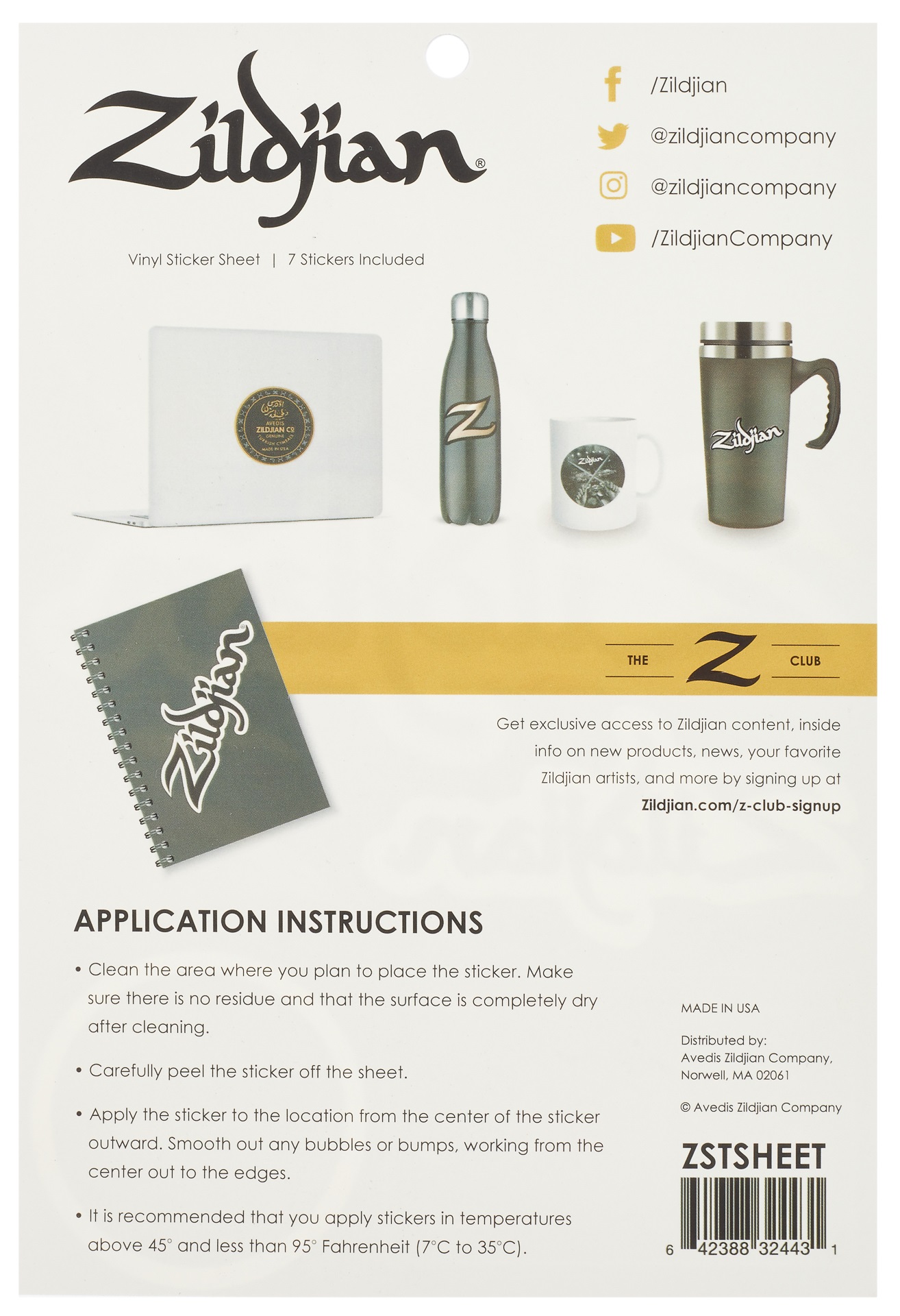 Zildjian Sticker Sheet