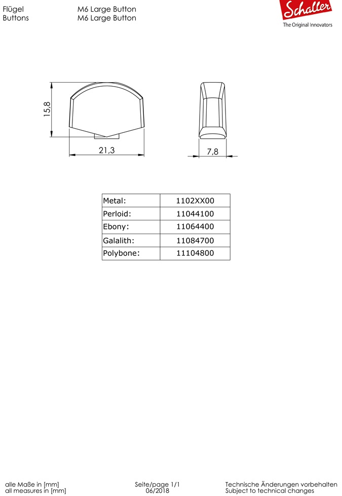 Schaller M6 135 Mount 3 Left + 3 Right Ruthenium