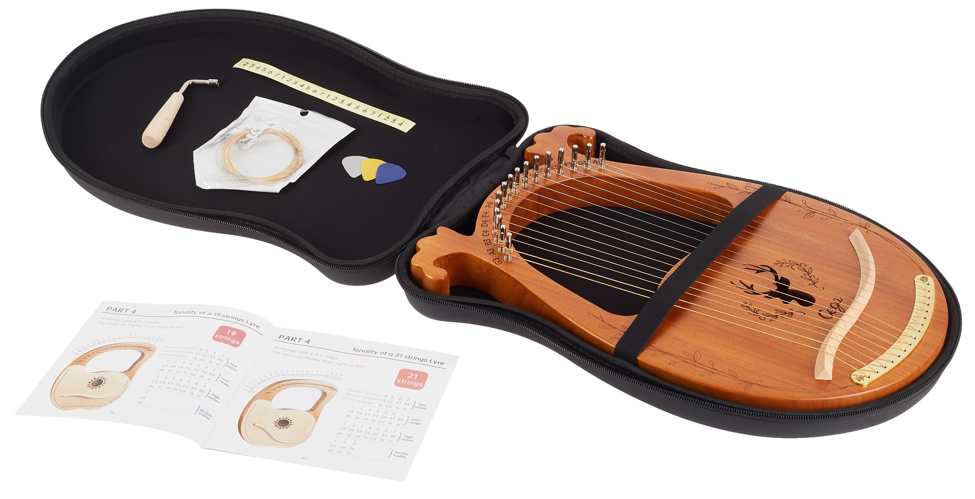 Cega Harp 16 Strings Natural – Obrázok 5