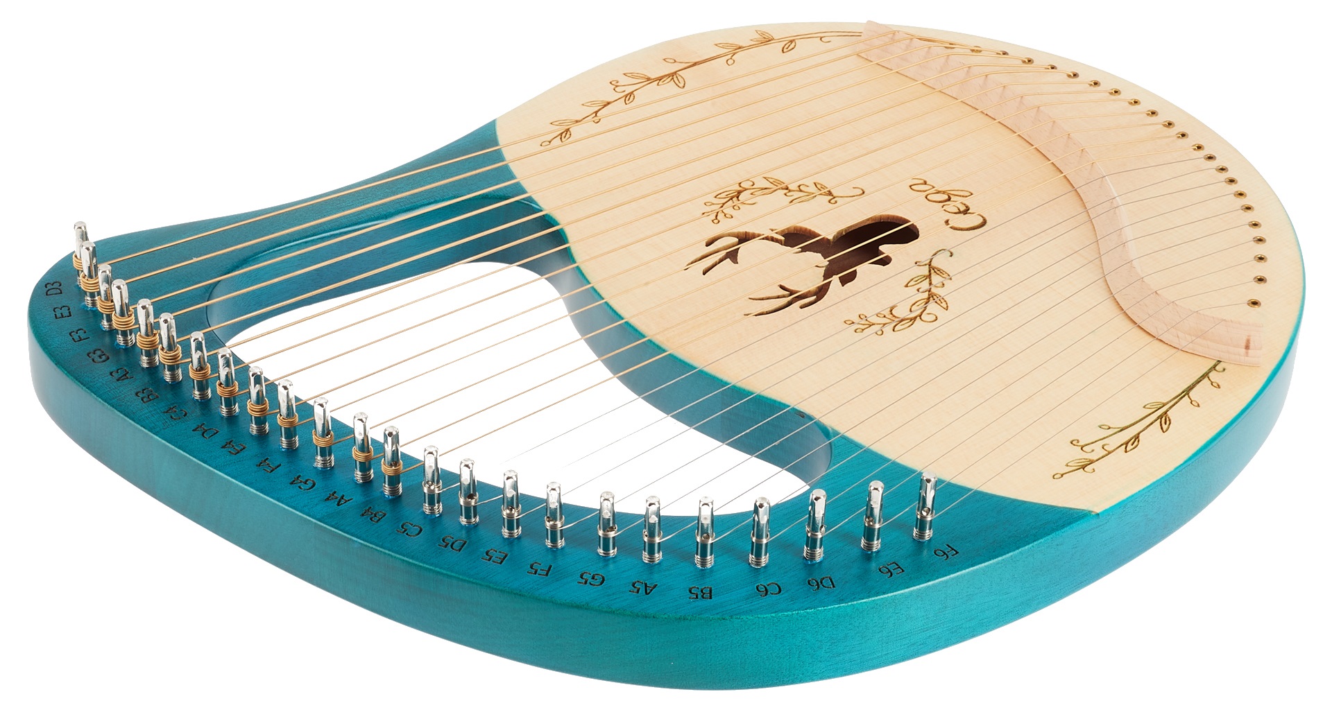 Cega Lyre Harp 24 String Blue – Obrázok 4
