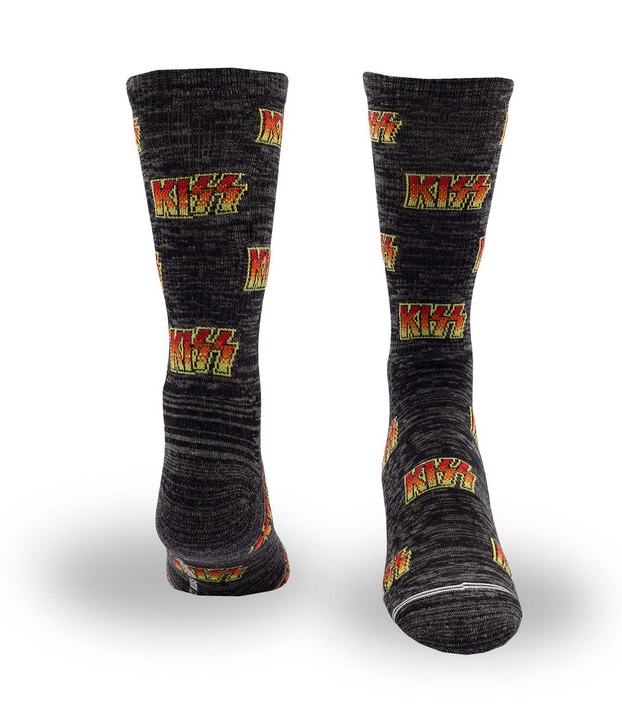 Perri's Leathers Kiss All Over Logo Crew Charcoal Mix L
