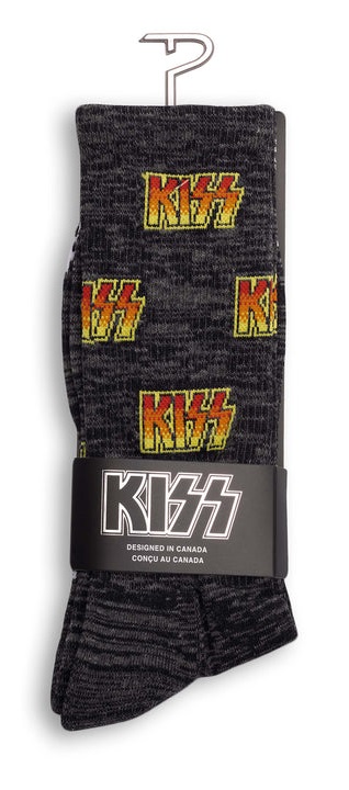 Perri's Leathers Kiss All Over Logo Crew Charcoal Mix L