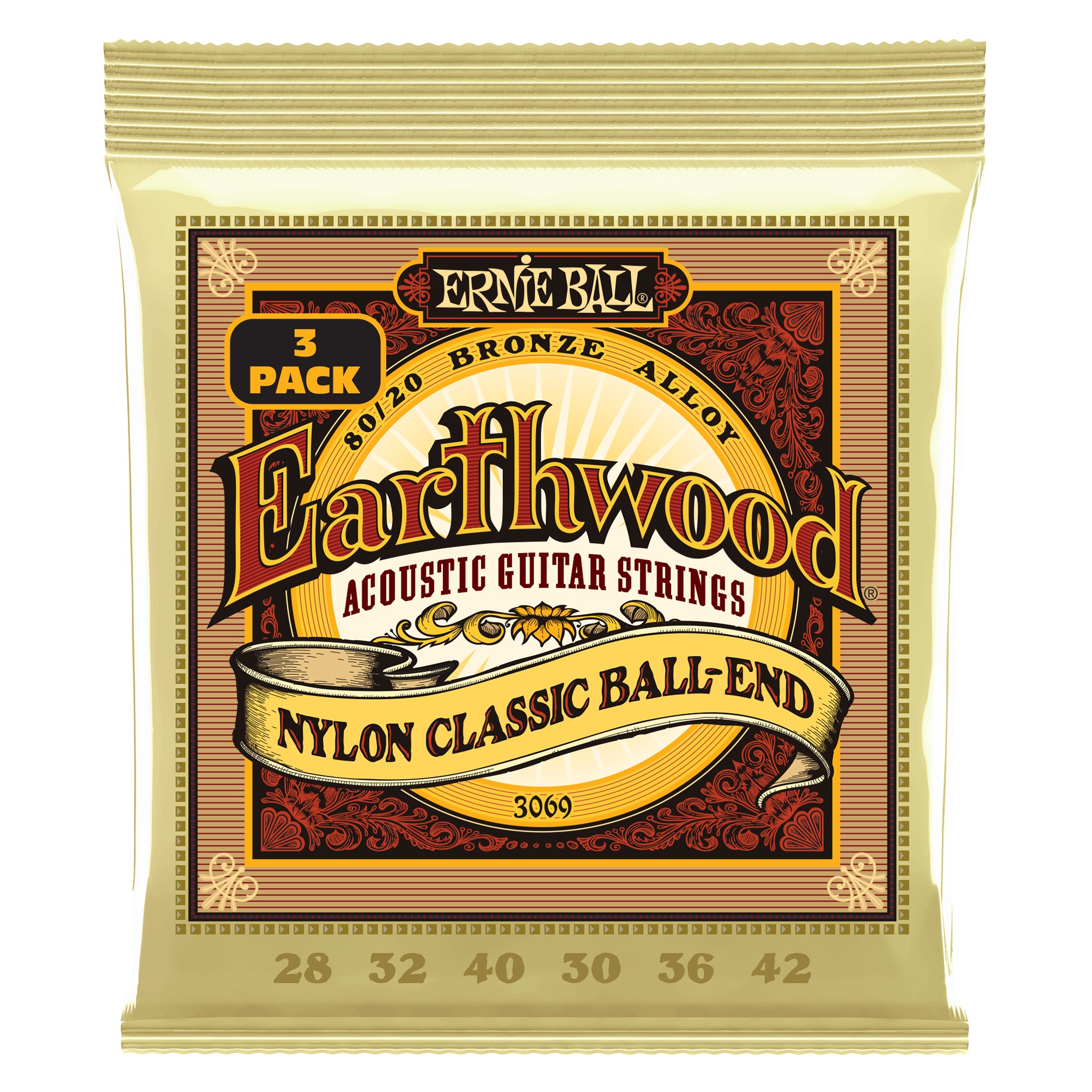 E-shop Ernie Ball 3069 Earthwood Folk Ball End 3-Pack