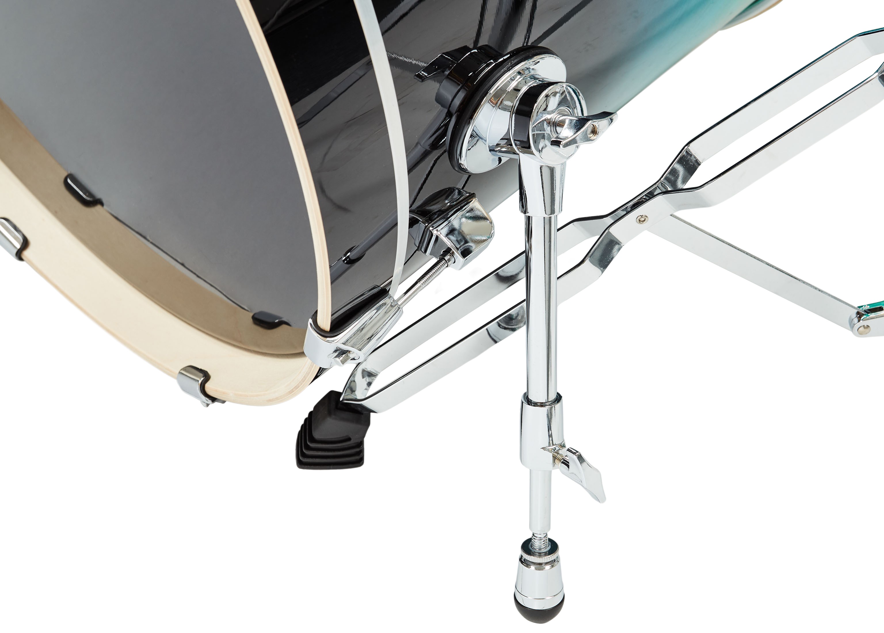 Polmuz Drums Birch Model 3 Blue to Black Fade Rock Set