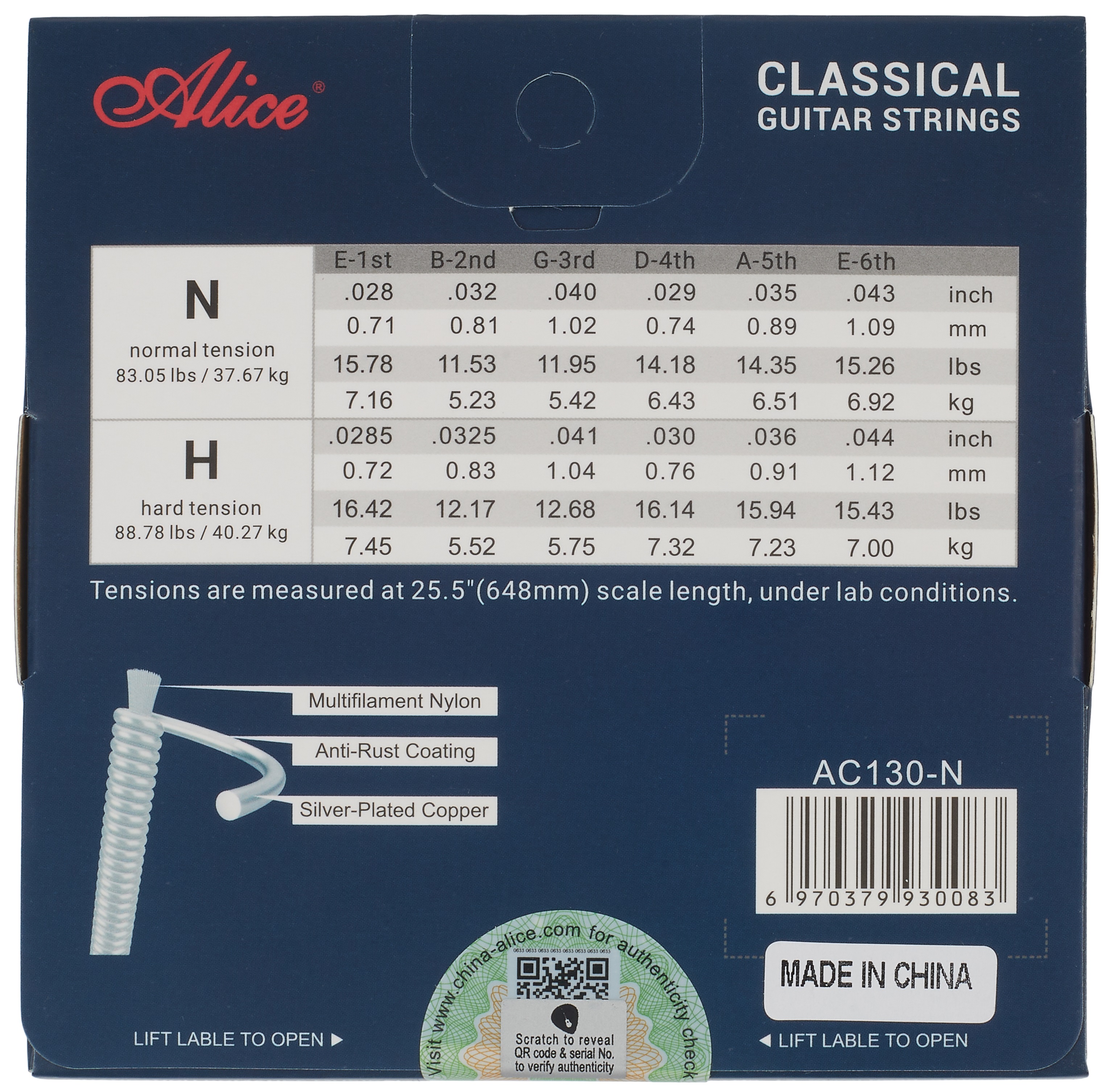 Alice AC130-N Classical Guitar Strings Normal Tension