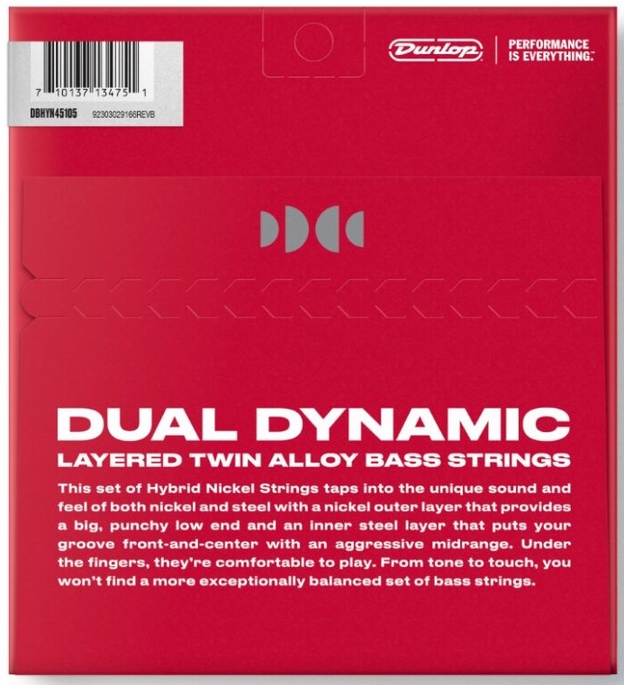 Dunlop DBHYN45105 Dual Dynamic Layered Twin Alloy Hybrid Wound 45-105
