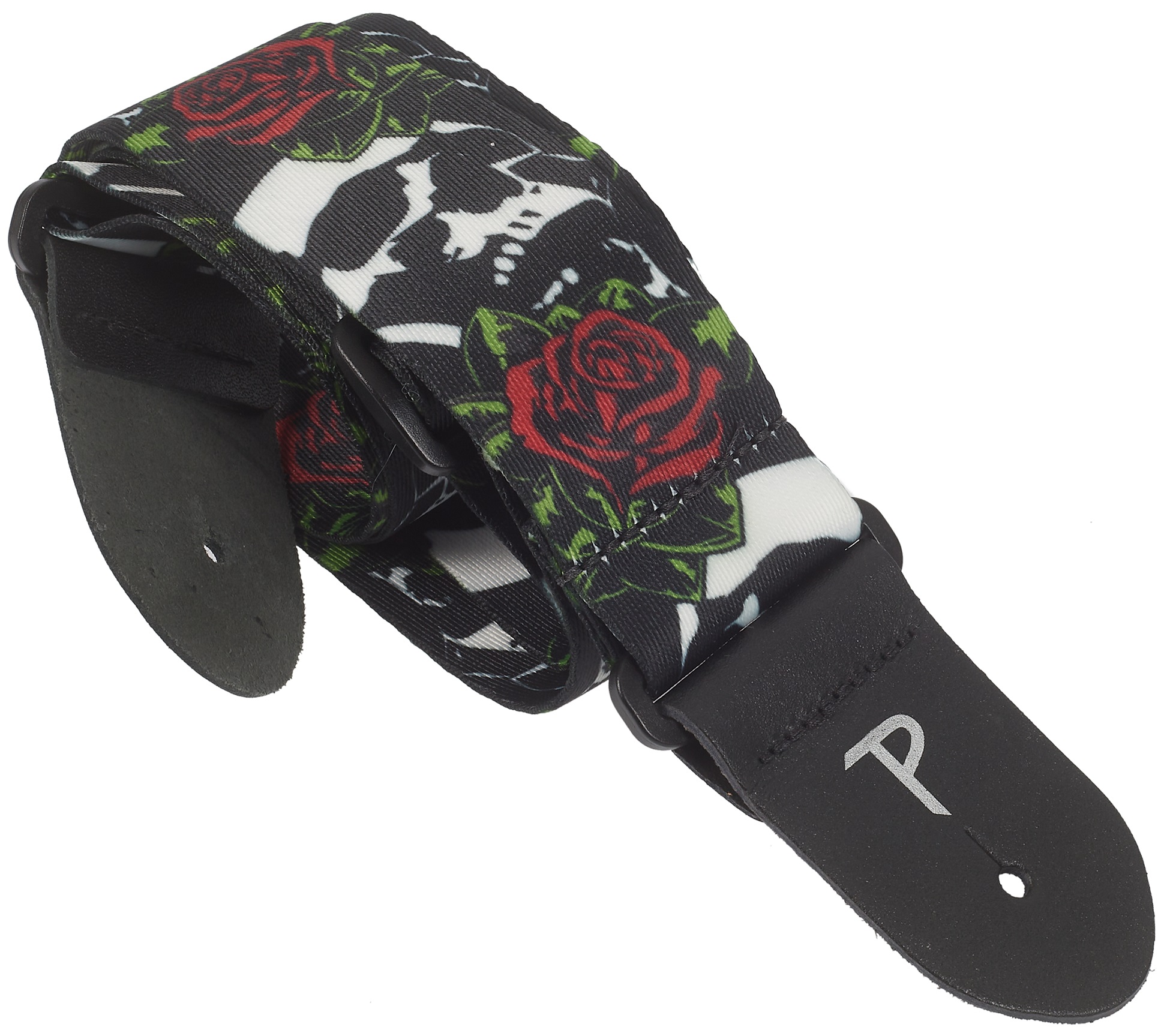 E-shop Perri's Leathers 7647 Polyester Skull Rose Strap