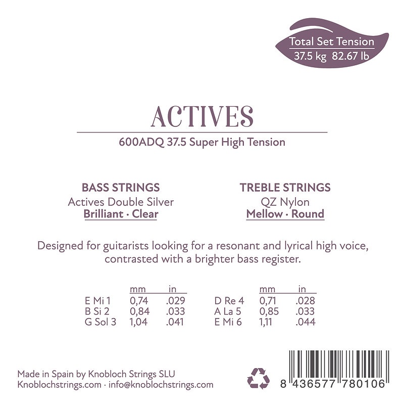 Knobloch ACTIVES Double Silver QZ Nylon Super High Tension 37.5