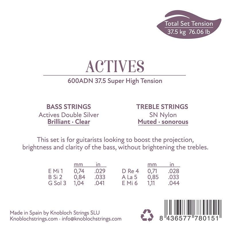 Knobloch ACTIVES Double Silver SN Nylon Super High Tension 37.5