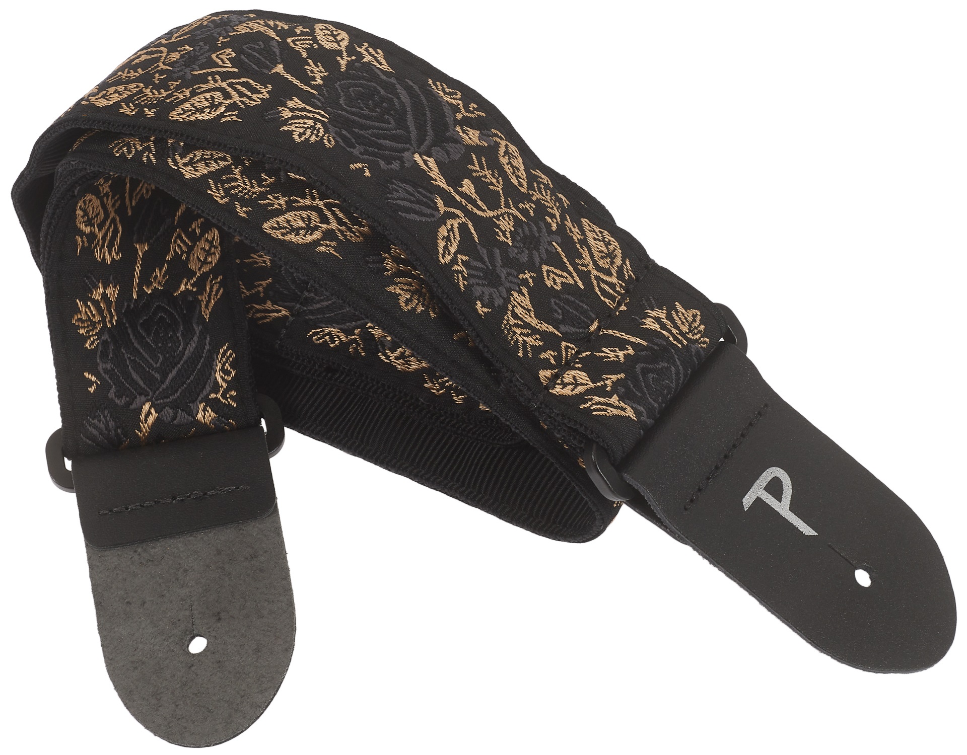 E-shop Perri's Leathers 7635 Jacquard Black/Gold Roses