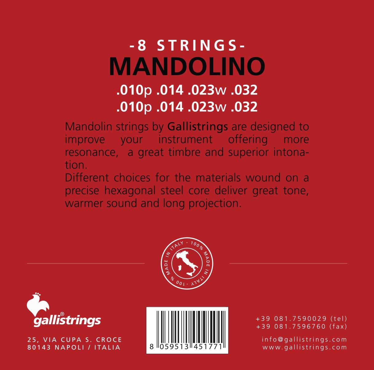 Galli G1420 Mandolino 80/20 Bronze