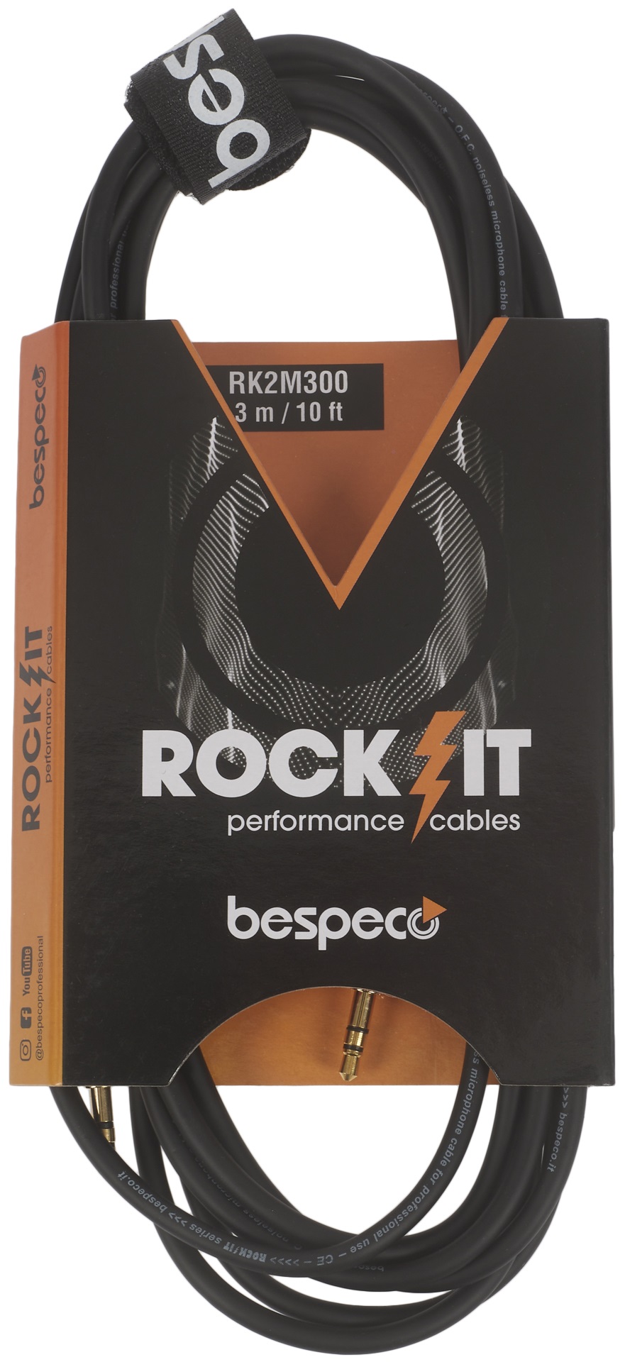E-shop Bespeco ROCKIT Stereo Cable Jack 3,5 TRS - Jack 3,5 TRS 3 m