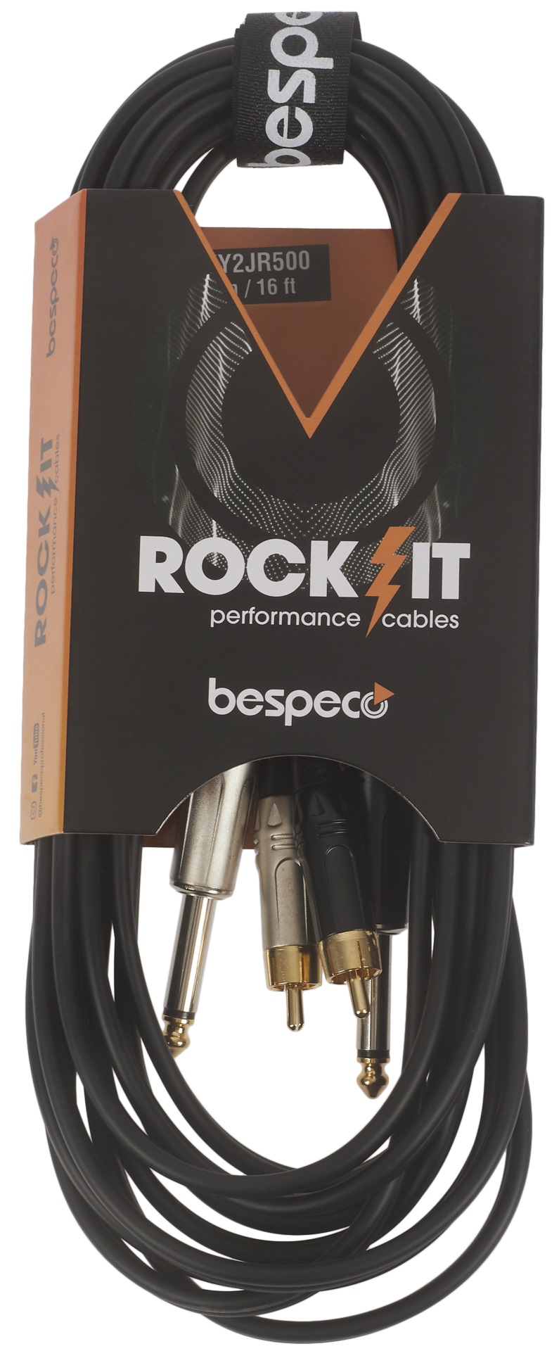 E-shop Bespeco ROCKIT Interlink Cable 2x RCA - 2x Jack Mono 5 m