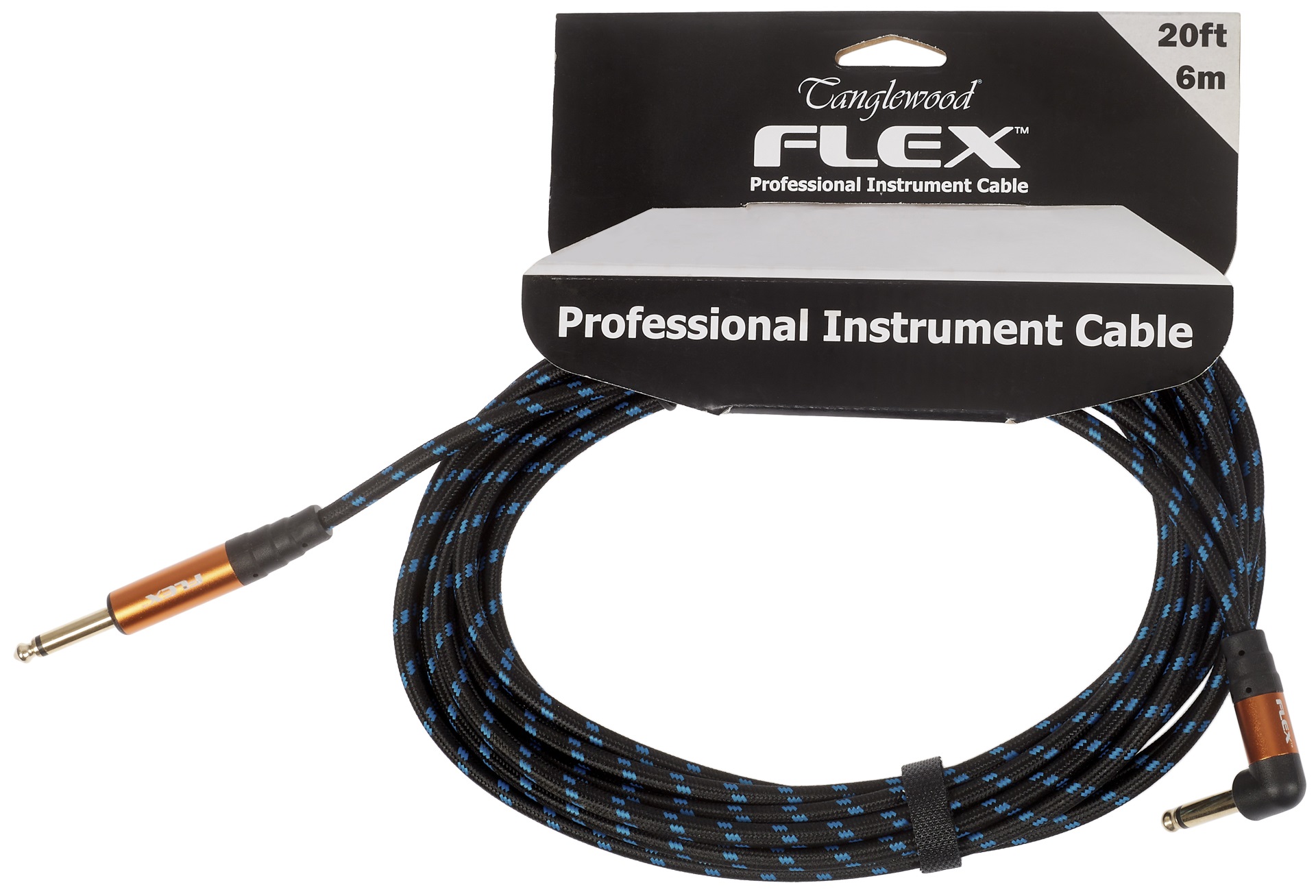 Tanglewood Flex Cable Blue/Black 6 m Angled