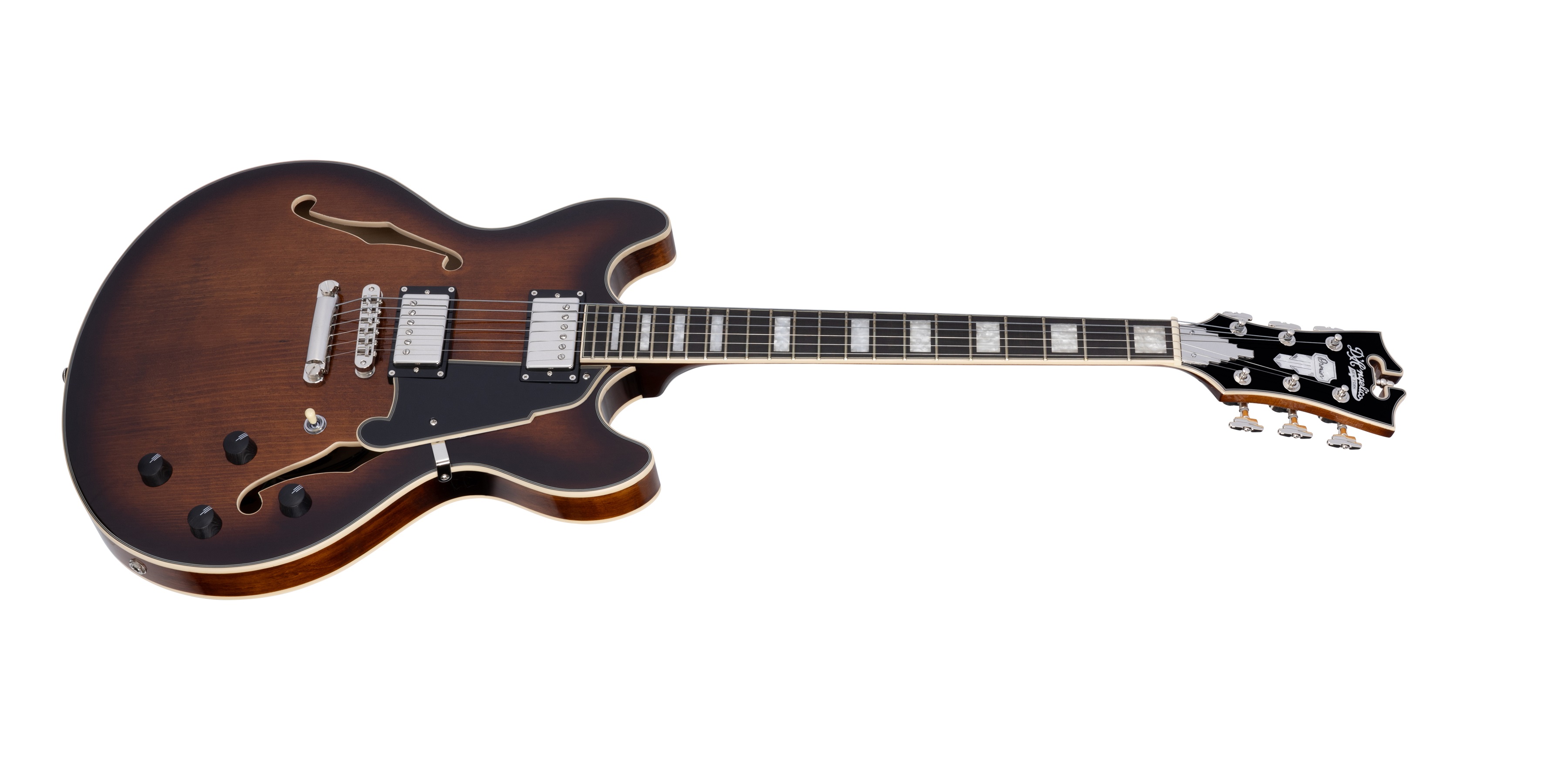 D'Angelico Premier DC Double Cutaway Stop-Bar Tailpie CE Brown Burst