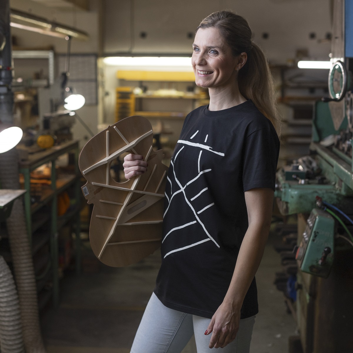 Furch Black T-shirt print bracing L