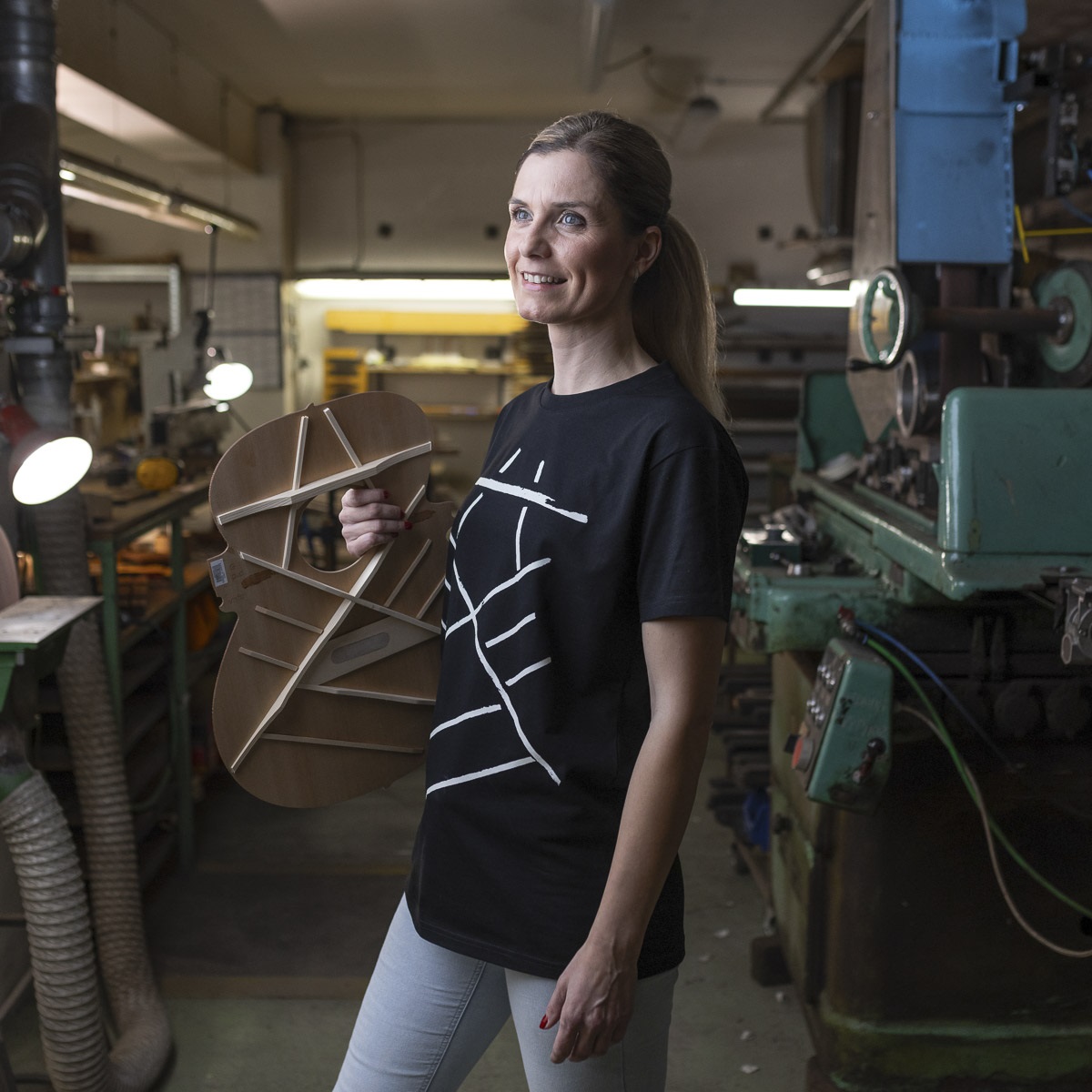 Furch Black T-shirt print bracing L