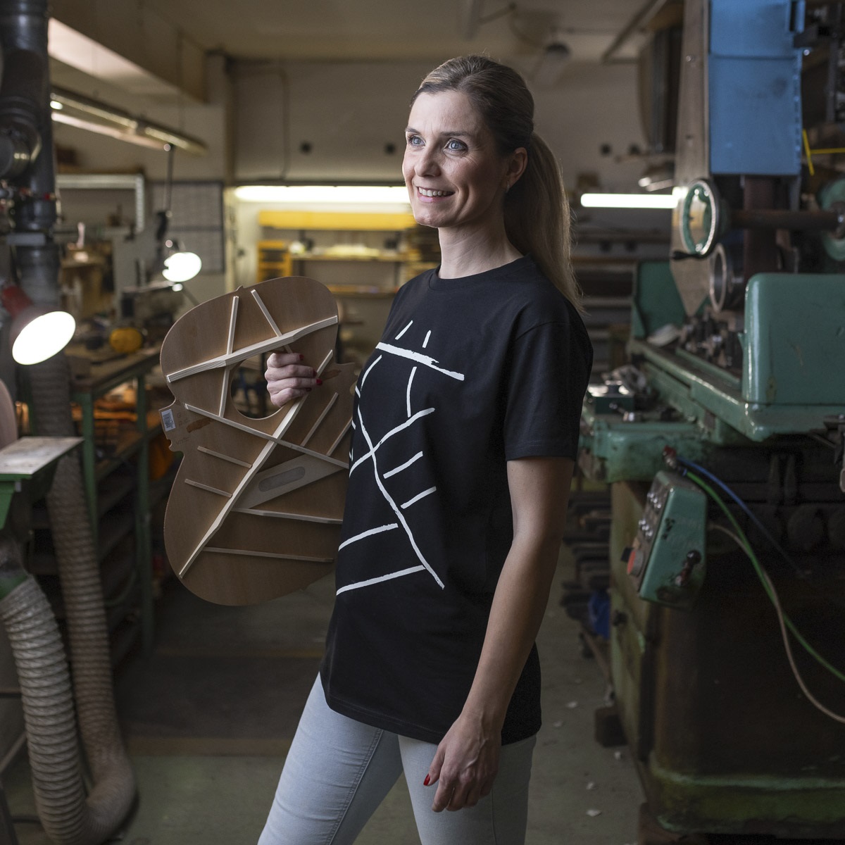 Furch Black T-shirt print bracing S