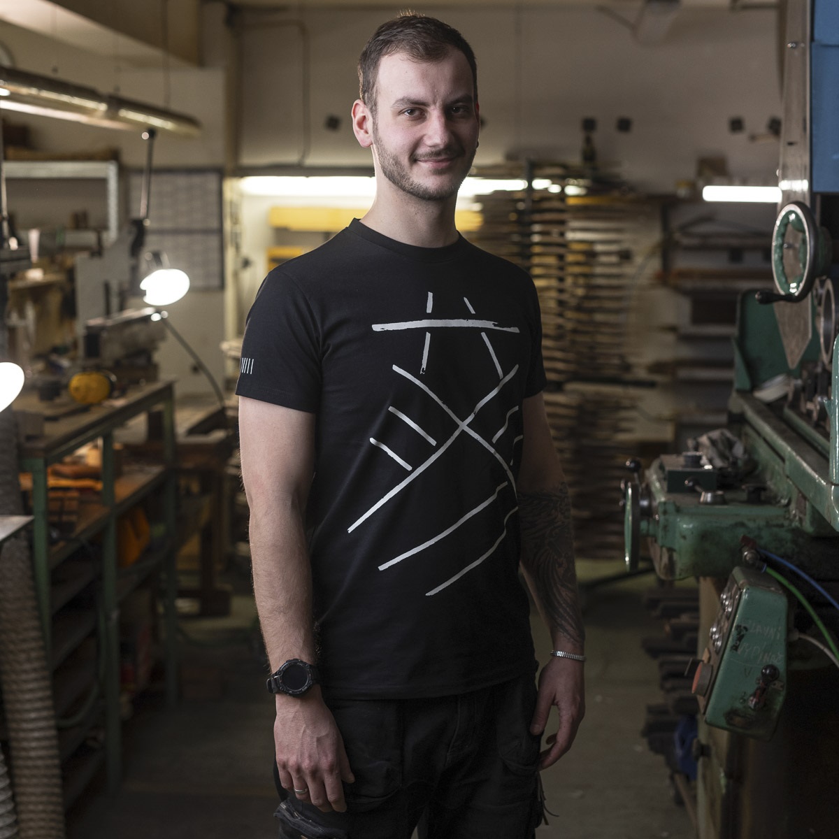Furch Black T-shirt print bracing L