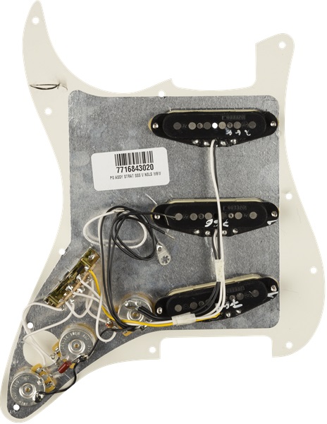 Fender Pre-Wired Pickguard, Strat SSS V NSLS WBW